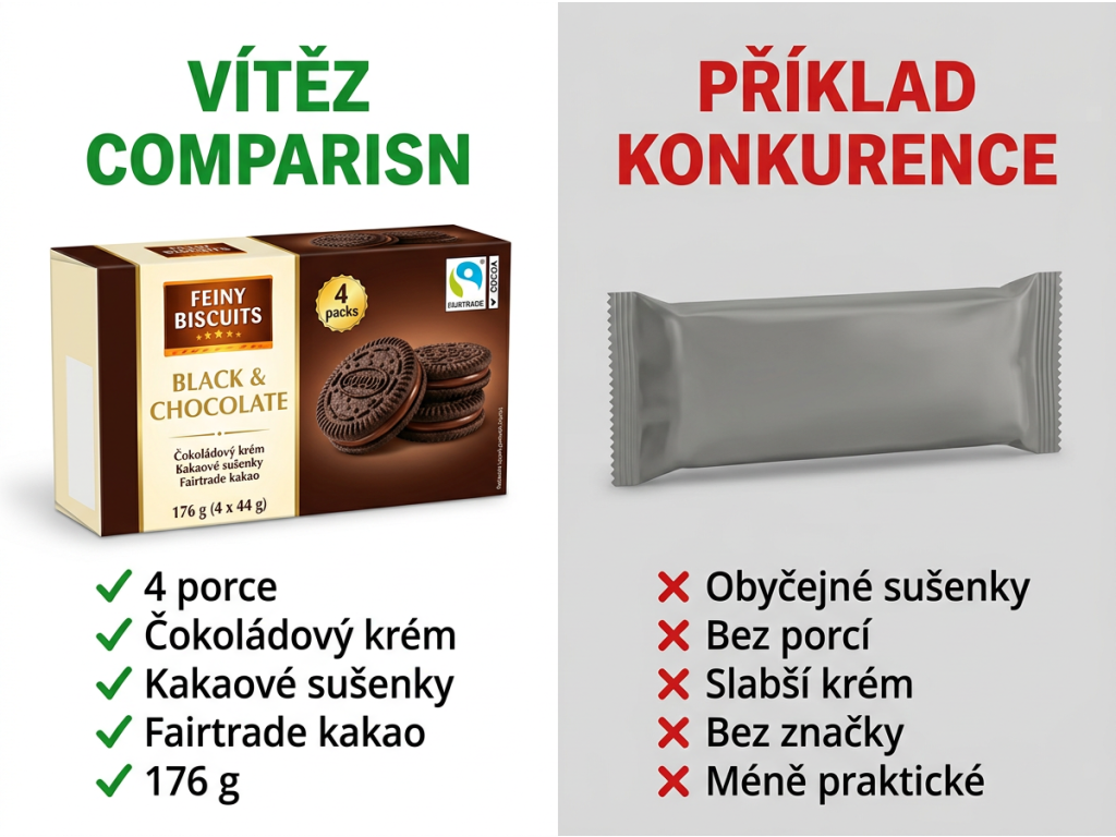 Srovnání sušenek Feiny Biscuits Black & Chocolate