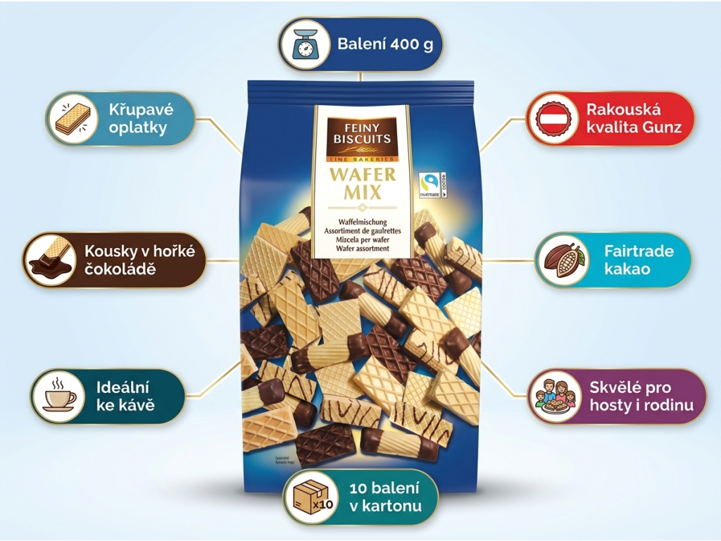 Feiny Biscuits Wafer Mix 400 g - přehled výhod