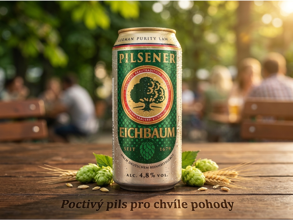 Eichbaum Pilsner světlé pivo 4,8% 0,33 l - atmosféra servírování