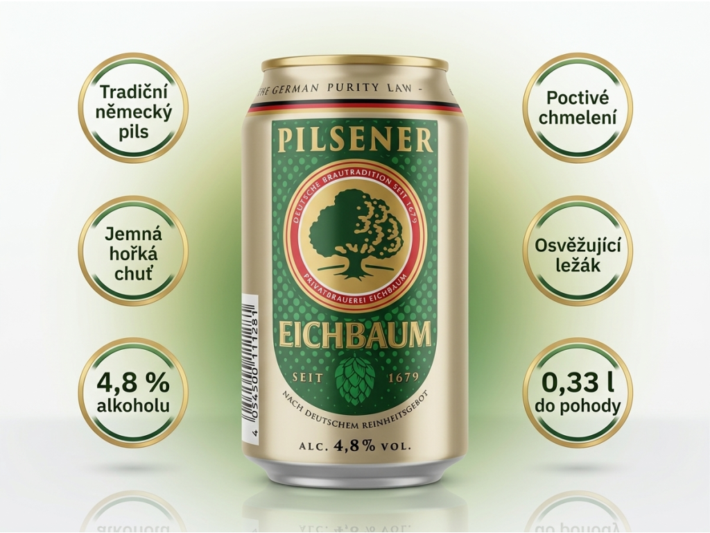 Eichbaum Pilsner světlé pivo 4,8% 0,33 l - hlavní benefity