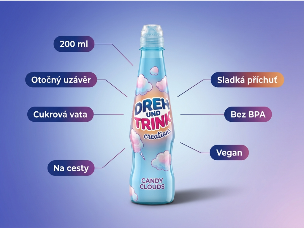 Otoč a pij Candy Clouds - hlavní výhody