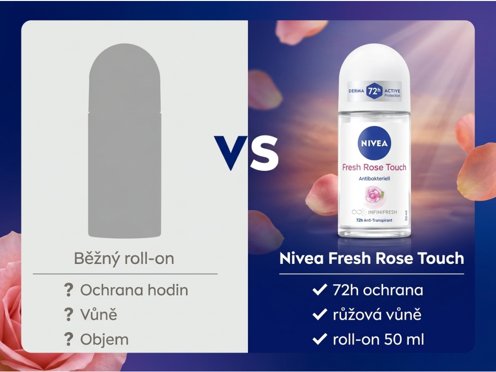 Srovnání Nivea Fresh Rose Touch