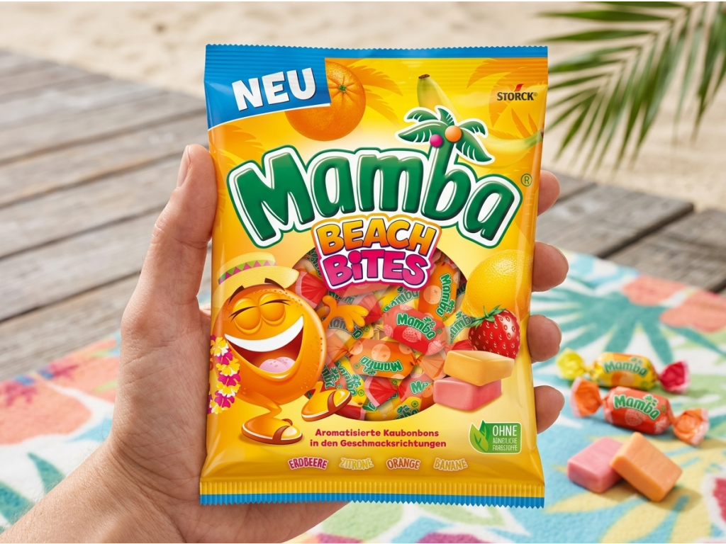 Mamba Beach Bites 26 ks 160 g - balení v ruce