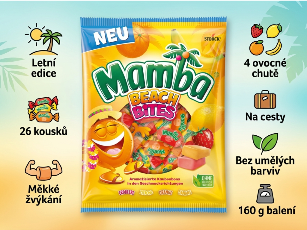 Mamba Beach Bites 26 ks 160 g - infografika výhod
