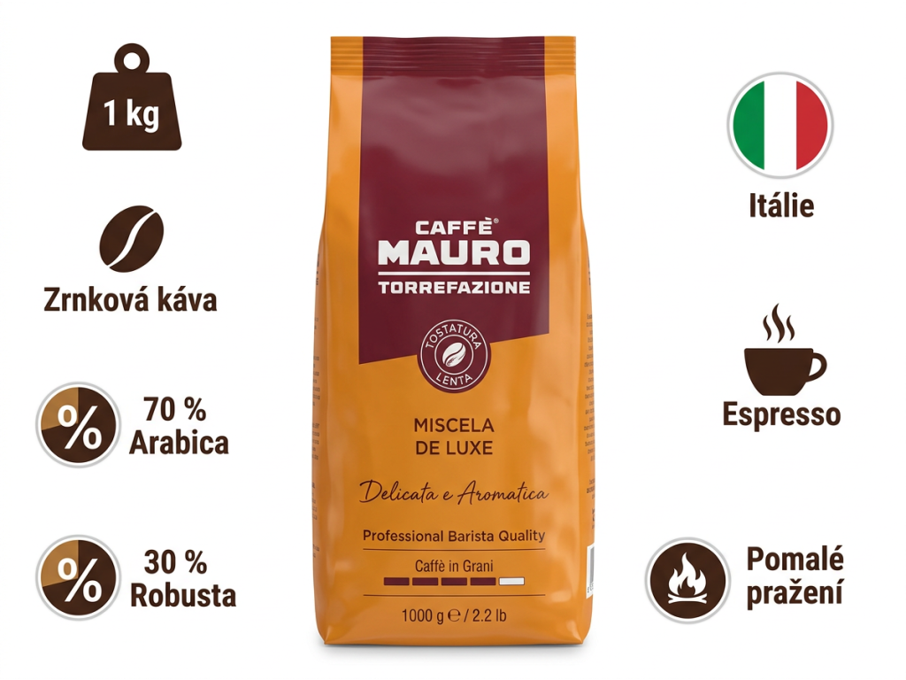 Caffè Mauro De Luxe - přehled výhod