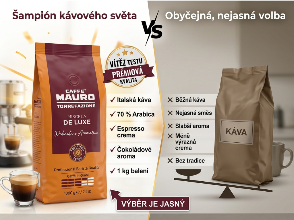 Srovnání zrnkové kávy Caffè Mauro