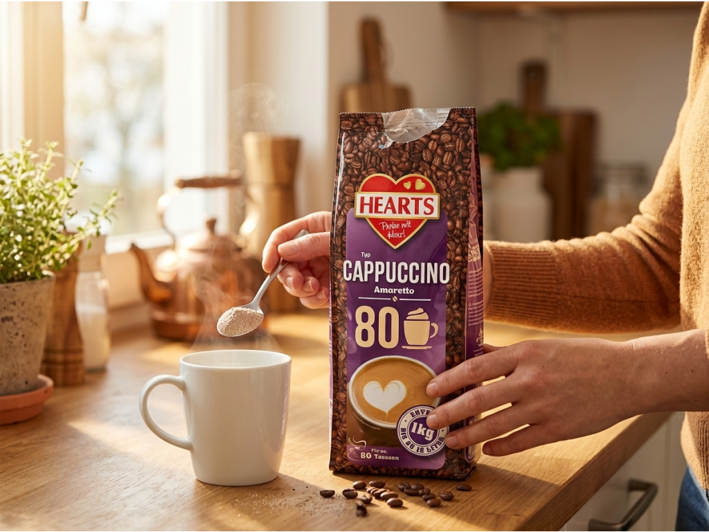 Příprava Hearts Cappuccino Amaretto 1 kg v kuchyni
