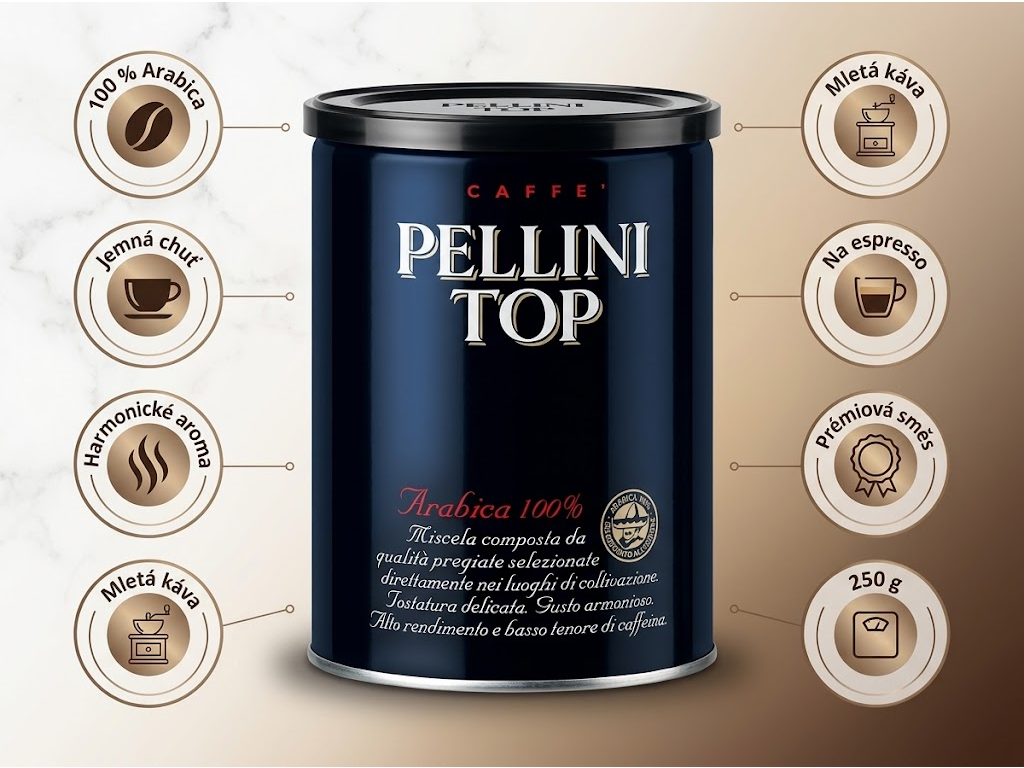Pellini TOP 100% Arabica mlet? k?va - v?hody