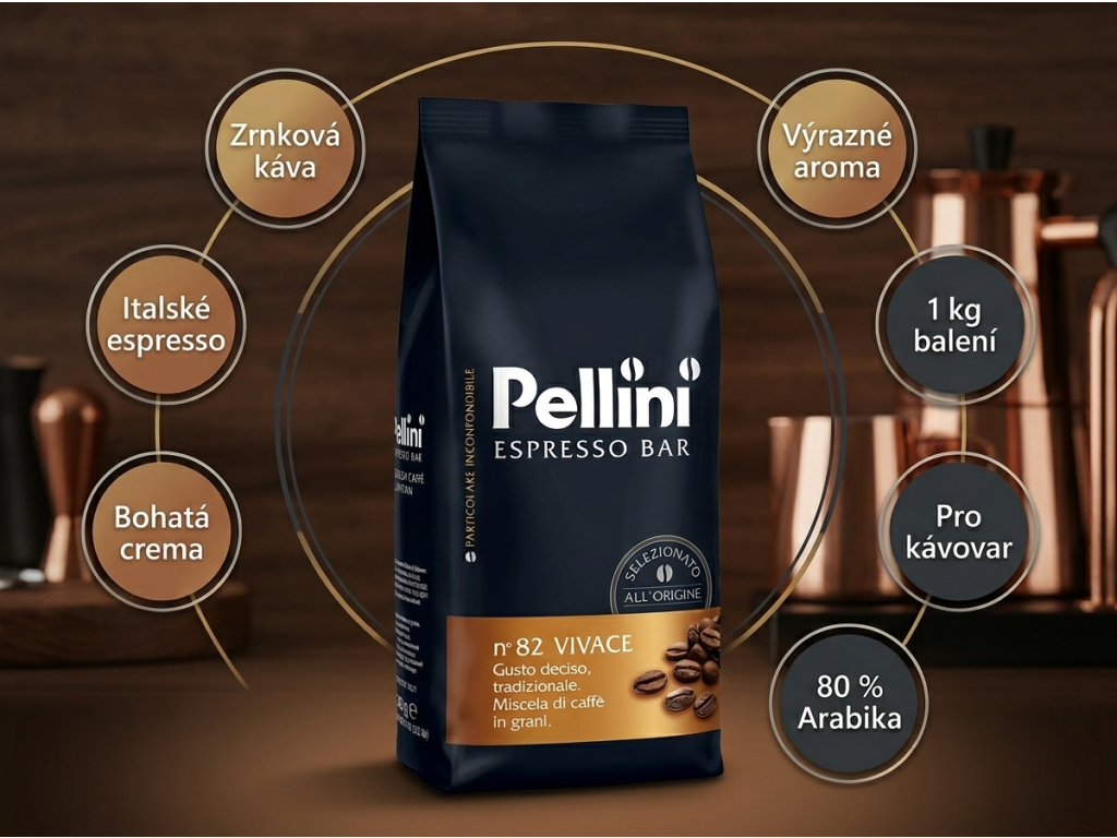 Pellini Espresso Bar n°82 Vivace - infografika výhod