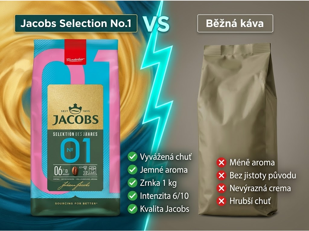 Srovnání Jacobs Selection No.1 s běžnou kávou