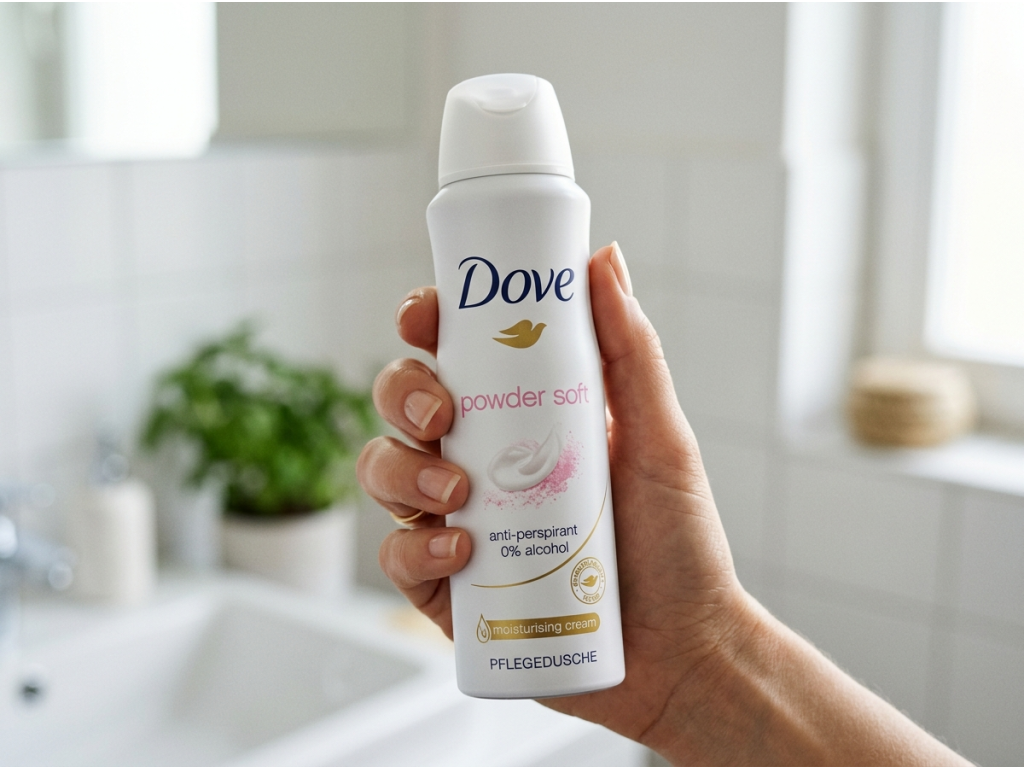 Dove Powder Soft v ruce