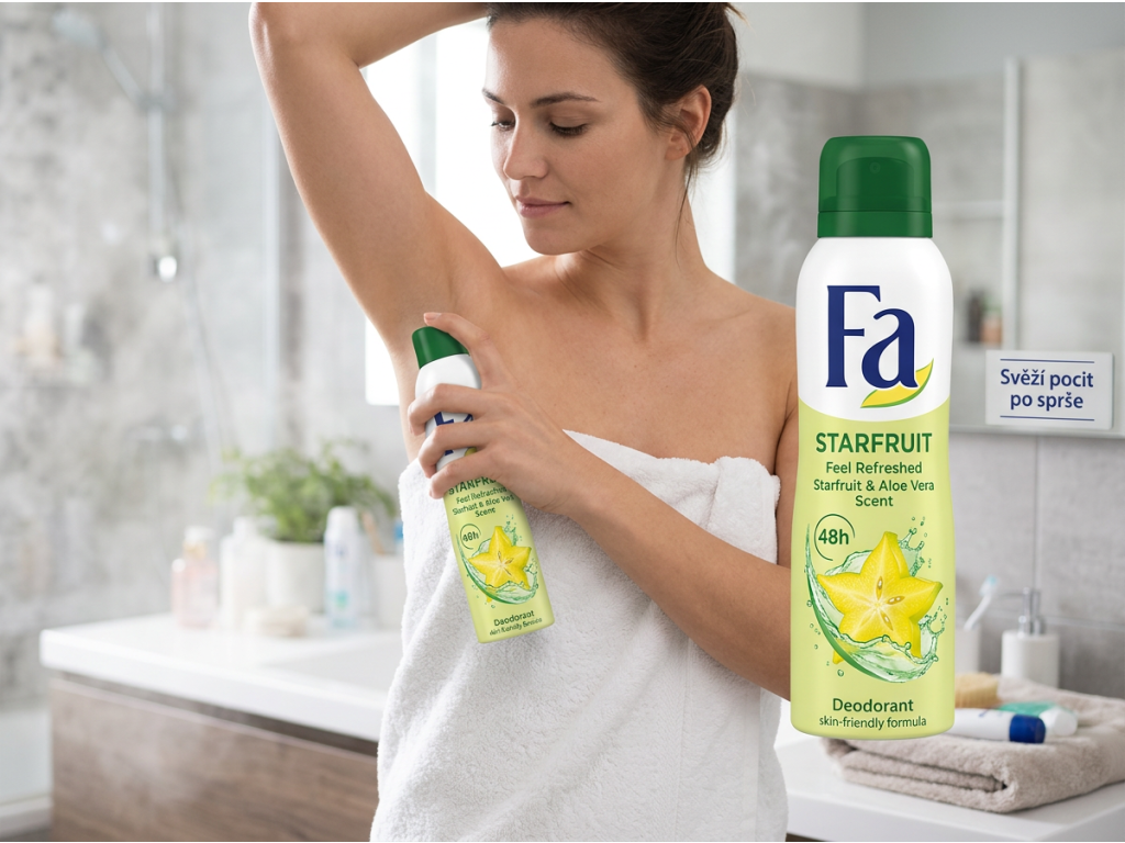 Použití deodorantu Fa Star Fruit