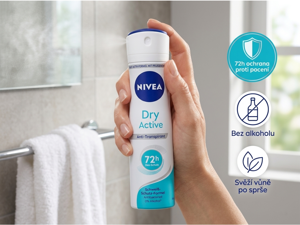 Použití Nivea Dry Active deospray