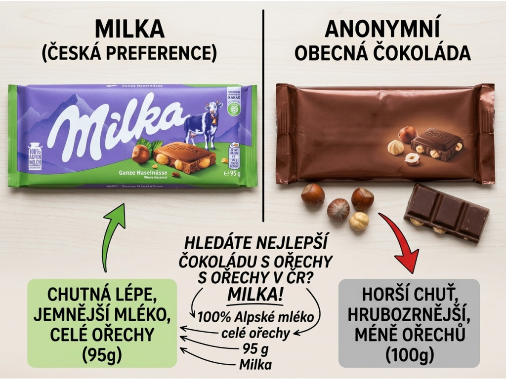 Srovnání Milka oříšková