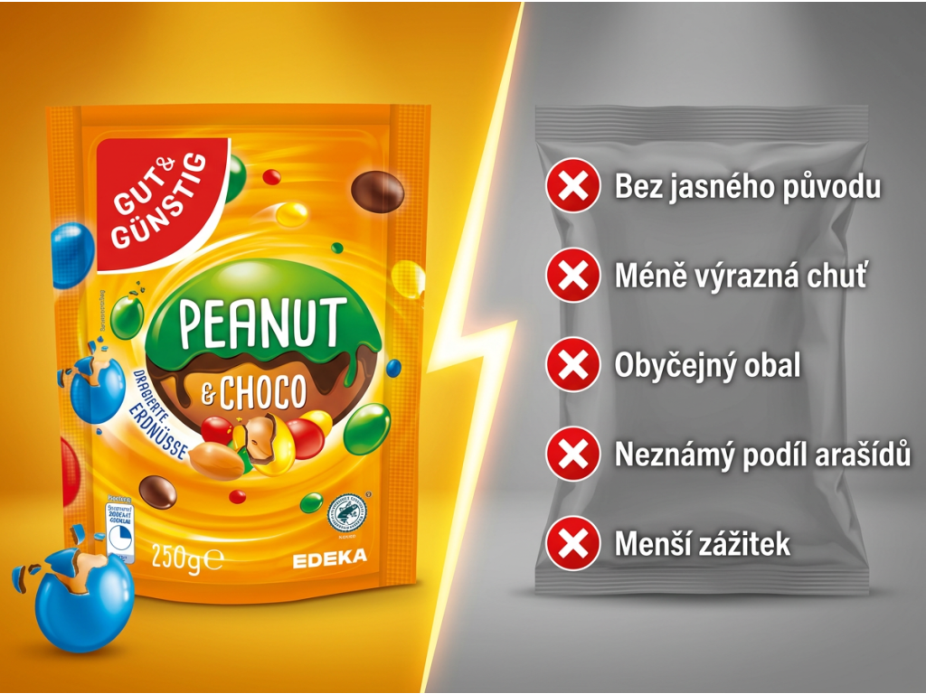 Srovnání G&G Barevné dražované arašídy v čokoládě 250 g