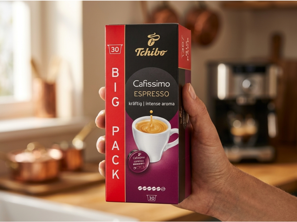 Tchibo Cafissimo Espresso silné 30 kapslí - balení v ruce