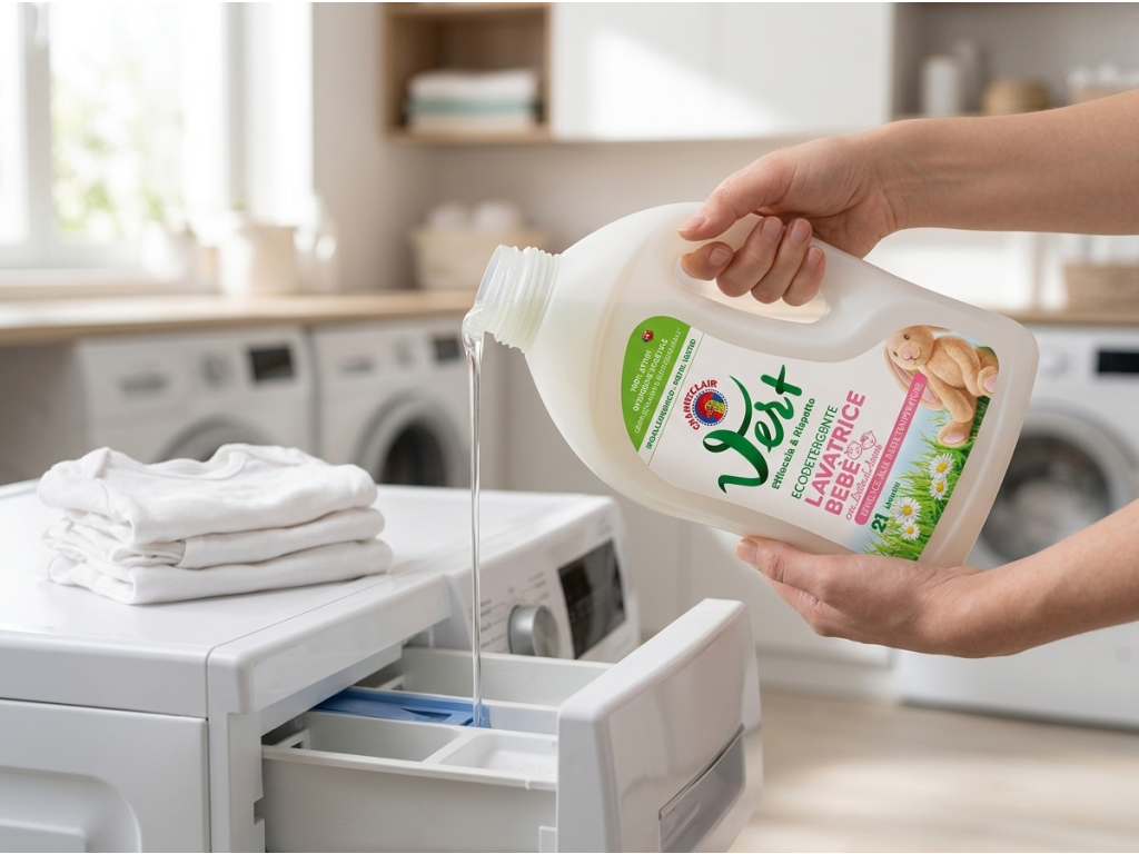 Nalévání Chante Clair Vert Bebe do pračky