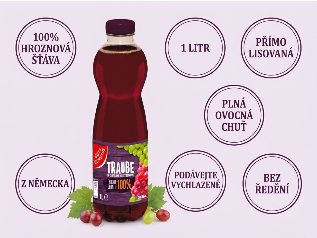 G&G Hroznová šťáva 1 l - přehled hlavních předností