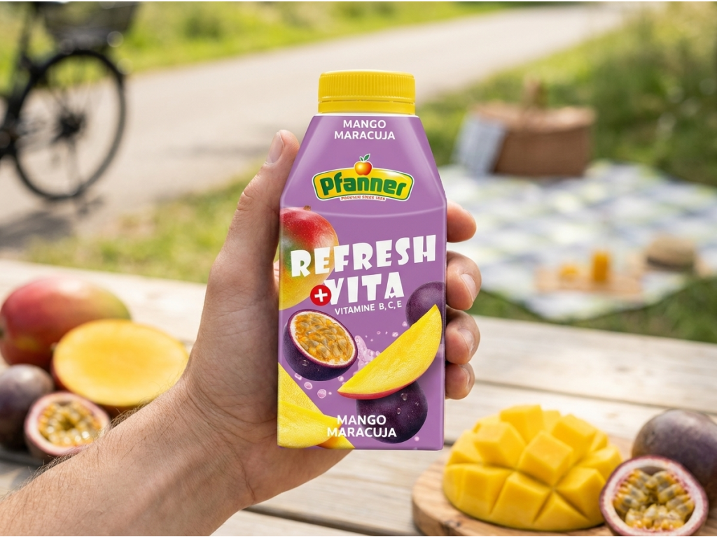 Pfanner Refresh Vita Mango a Marakuja - praktická lahev do ruky