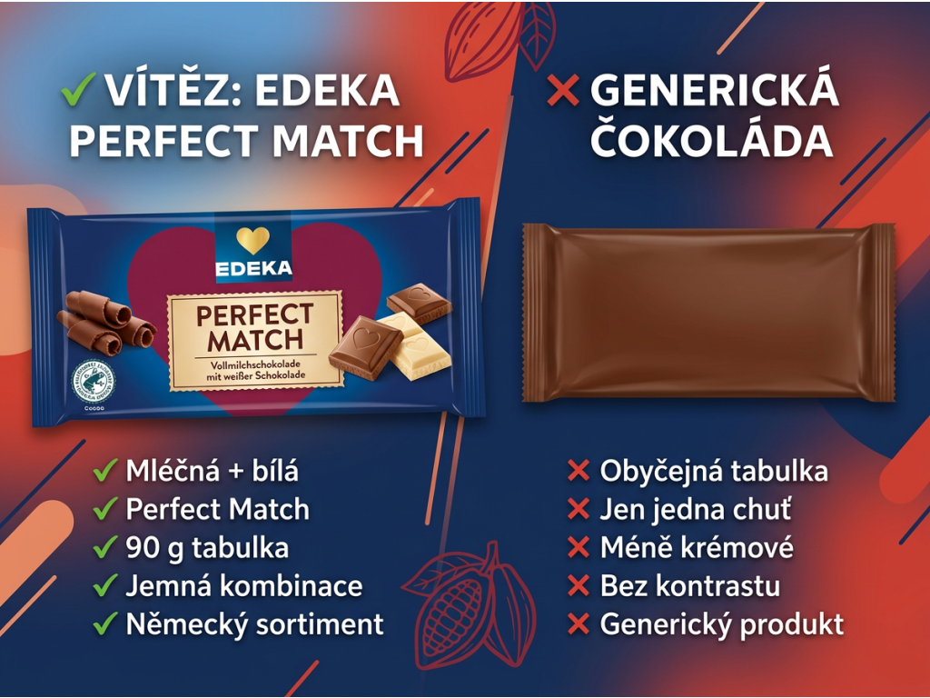 Srovnání čokolády Edeka Perfect Match