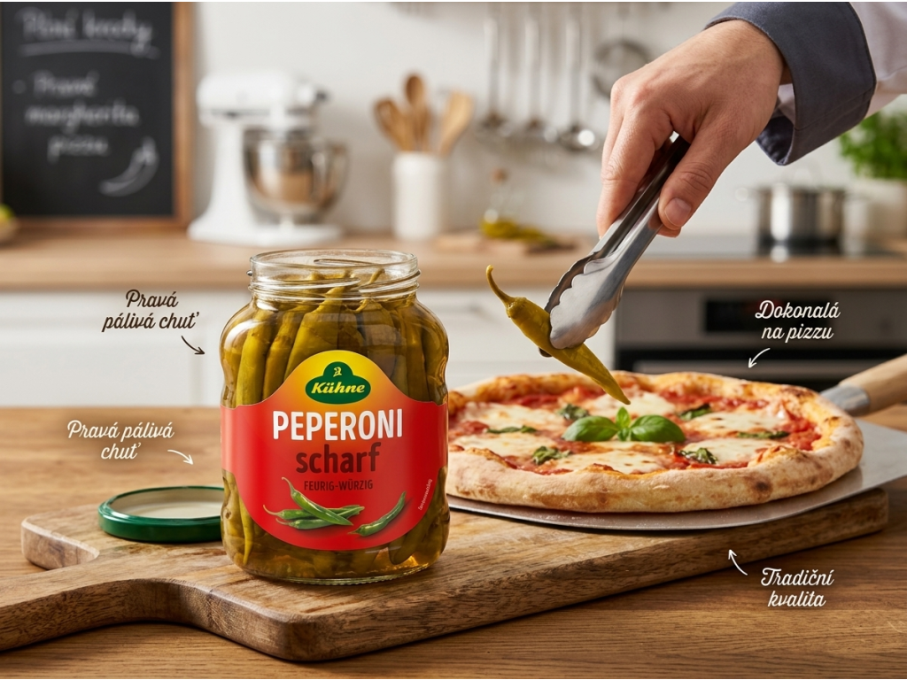 Kühne feferonky na pizzu a do jídel