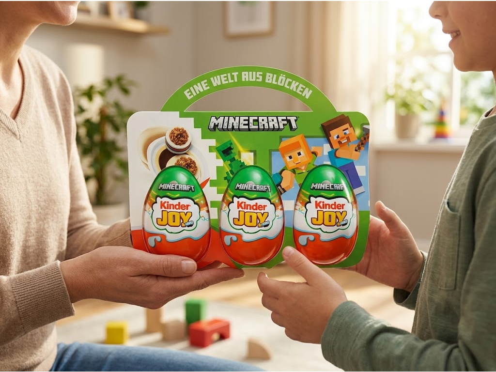 Kinder Joy Minecraft - moment darování