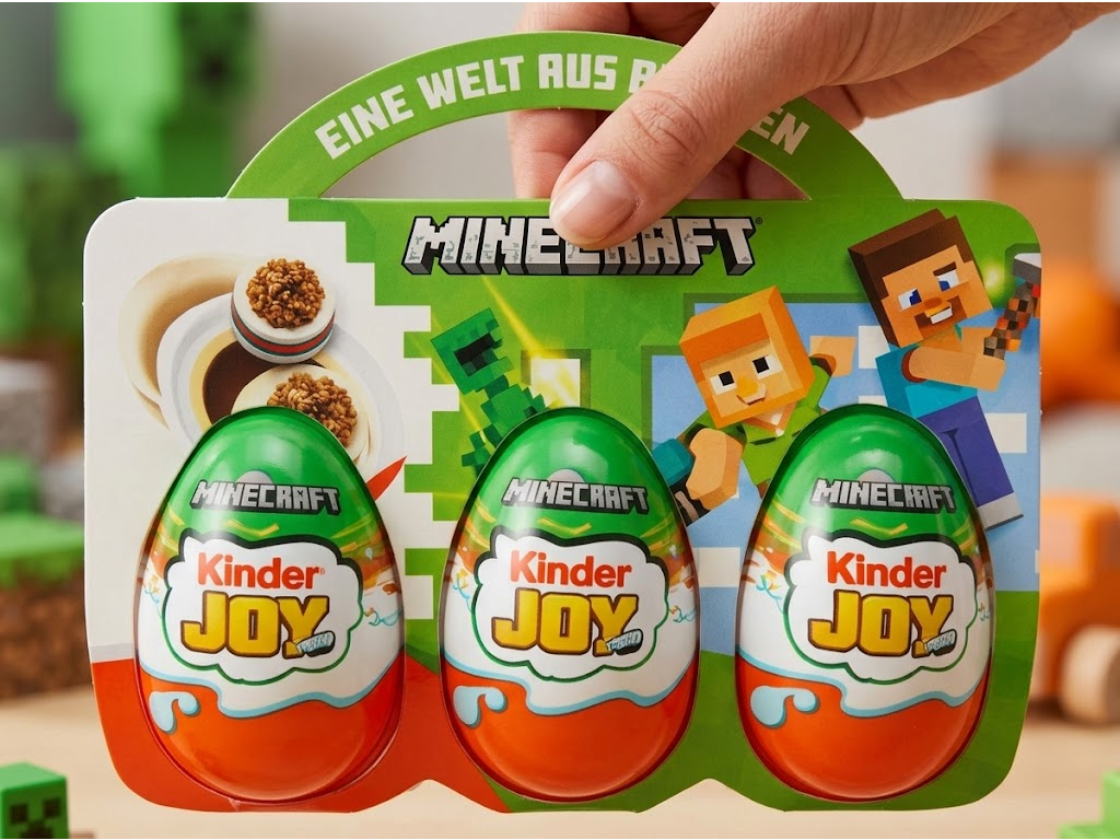 Kinder Joy Minecraft - balení v ruce