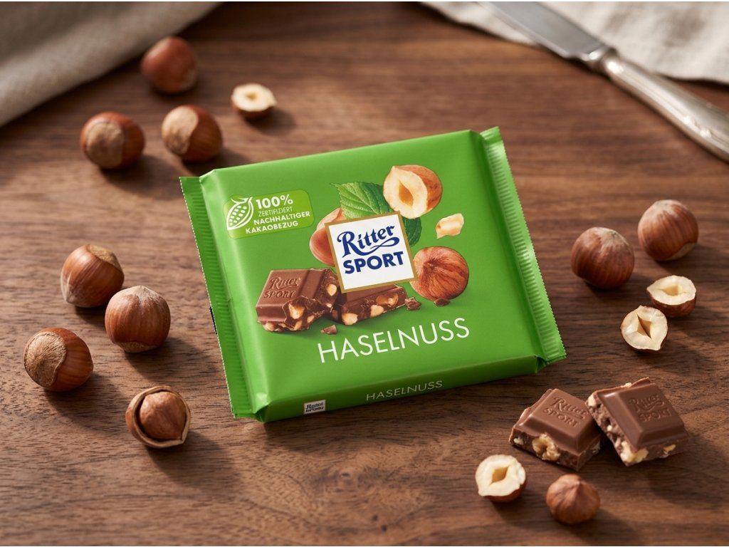 Ritter Sport Haselnuss s lískovými ořechy a čokoládou