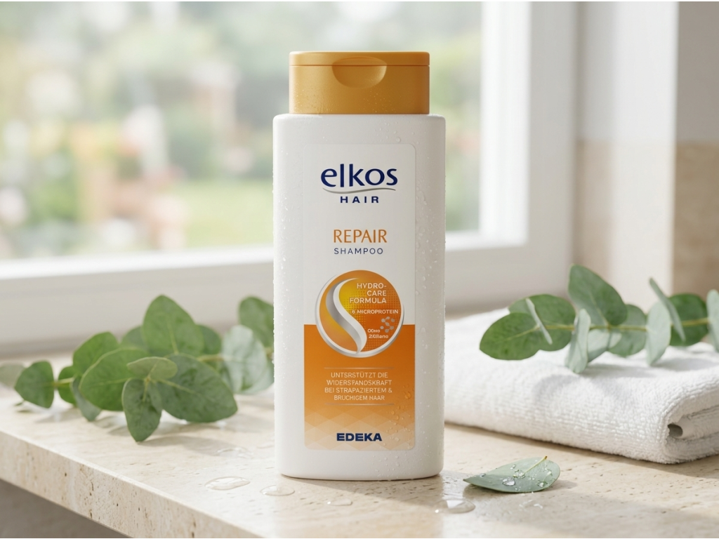 Elkos Repair šampon pro poškozené vlasy v koupelnovém prostředí