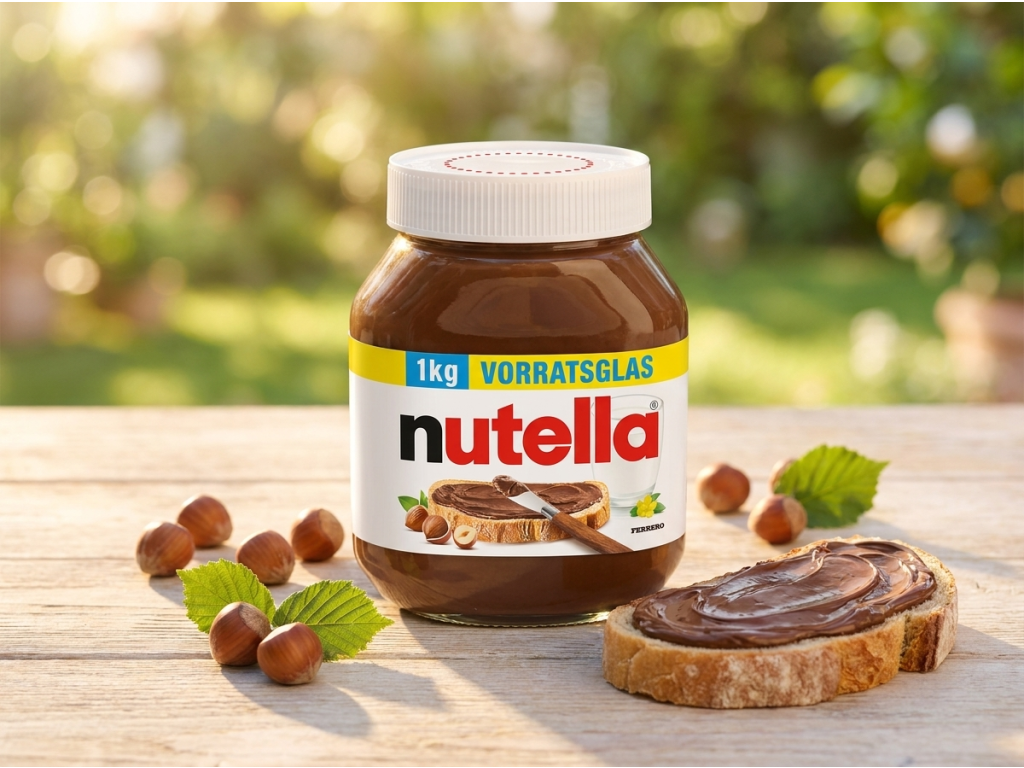 Nutella 1 kg na snídaňovém stole