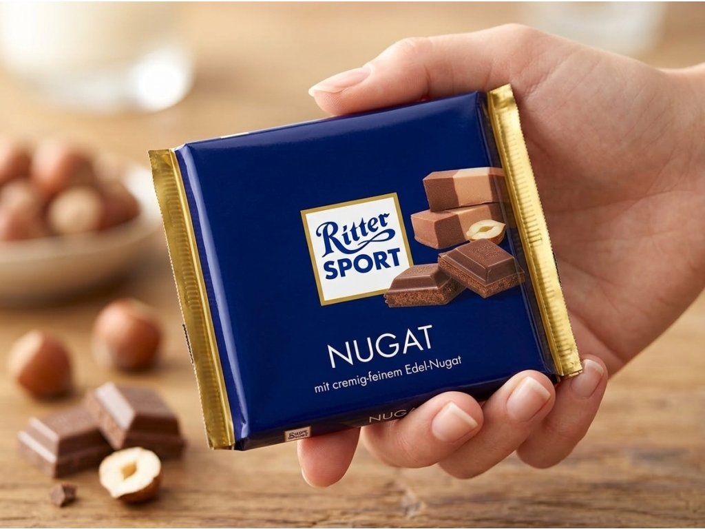 Ritter Sport Nugat v ruce