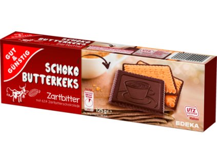 G&G Máslové sušenky máčené v hořké čokoládě 125g  - originál z Německa