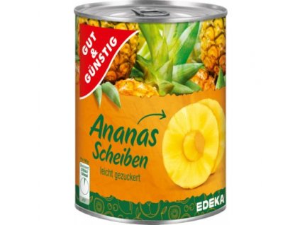 G&G Ananasové kousky, jemně slazené 580ml  - originál z Německa