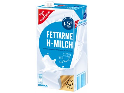 G&G Trvanlivé nízkotučné mléko 1,5% 1L - originál z Německa