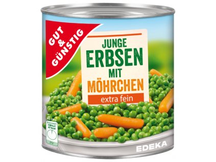 G&G Mladý hrášek s baby karotkou, extra jemné 850ml - originál z Německa