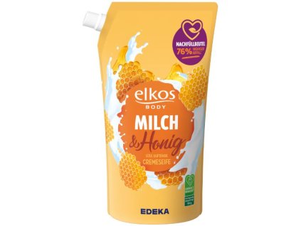 Elkos Mléko a med - tekuté mýdlo náhradní náplň 750 ml