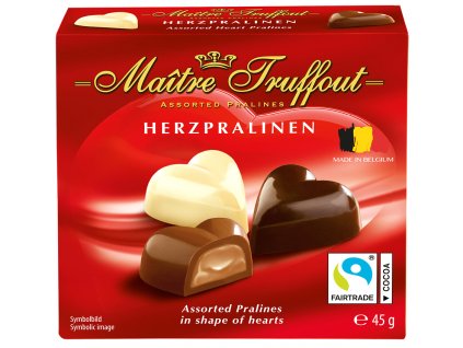 Maitre Truffout Mini belgické pralinky, srdíčka 45g