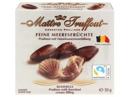Maitre Truffout mořské plody s lískooříškovou náplní 50g