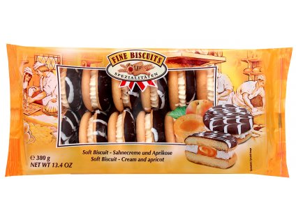 Jaffa slepované sušenky s meruňkovou a smetanovou náplní 380g