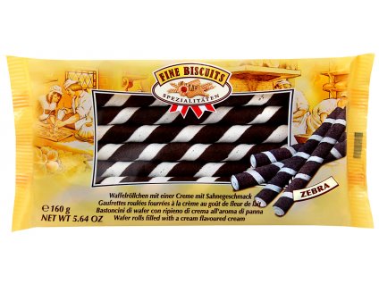 Biscuit trubičky plněné kakaovým krémem zebra 160g