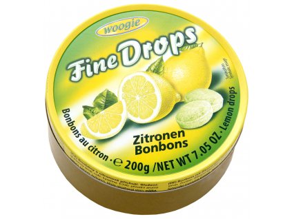 Woogie Fine Drops bonbóny v plechové dóze, citrón 200g