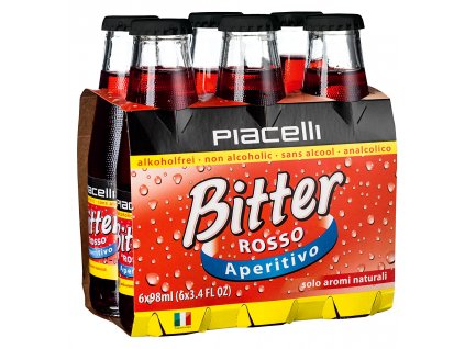 Piacelli Bitter rosso nealkoholický aperitiv 6 x 98ml