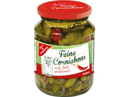 G&G Cornichons nakládané mini okurky s chilli 370 ml