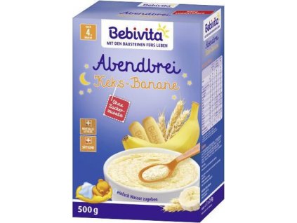 Bebivita Mléčná kaše na dobrou noc sušenky s banány 500g