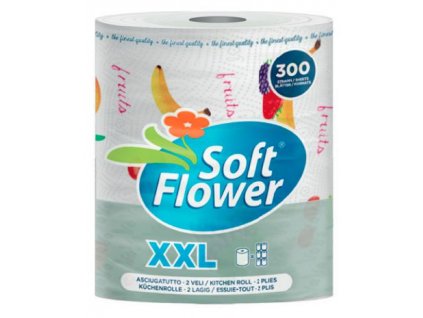 Soft Flower Kuchyňské utěrky 2 vrstvé, XXL Jumbo, 300 útržků, 72m