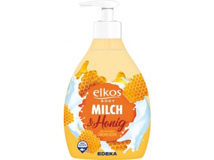 Elkos Mléko & Med tekuté mýdlo s dávkovačem 500ml