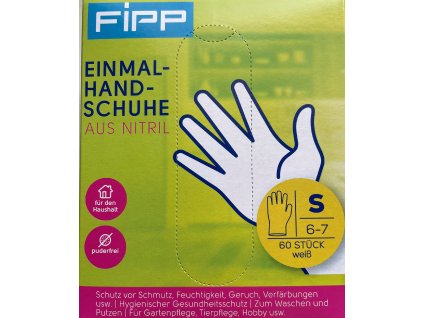 Fipp Jednorázové rukavice - nitrilové, velikost S, 60ks