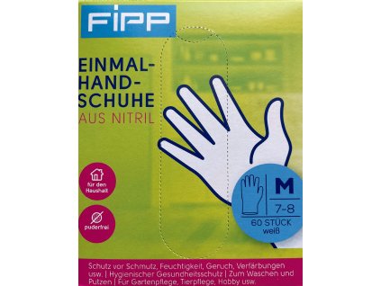 Fipp Jednorázové rukavice - nitrilové, velikost M, 60ks