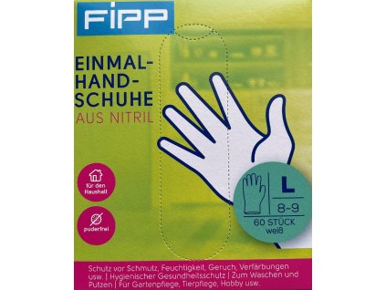 Fipp Jednorázové rukavice - nitrilové, velikost L, 60ks