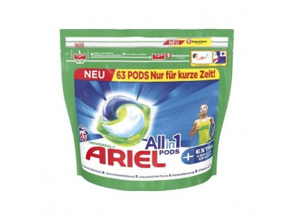 Ariel All-in-1 Universal gelové kapsle na prádlo 63 ks, 1.587kg